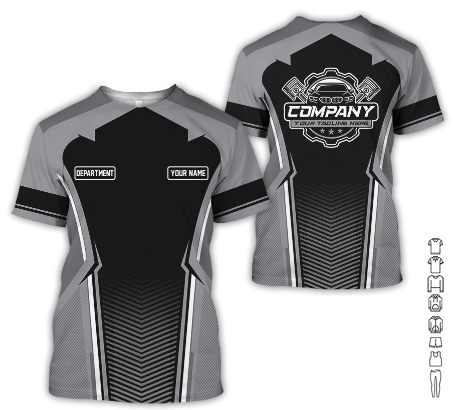 Personalized Mechanic Uniform, Gray Shirt for Technicians, Comfortable Workwear for Men, Great Gift for Father’s Day, Birthday, or Husband