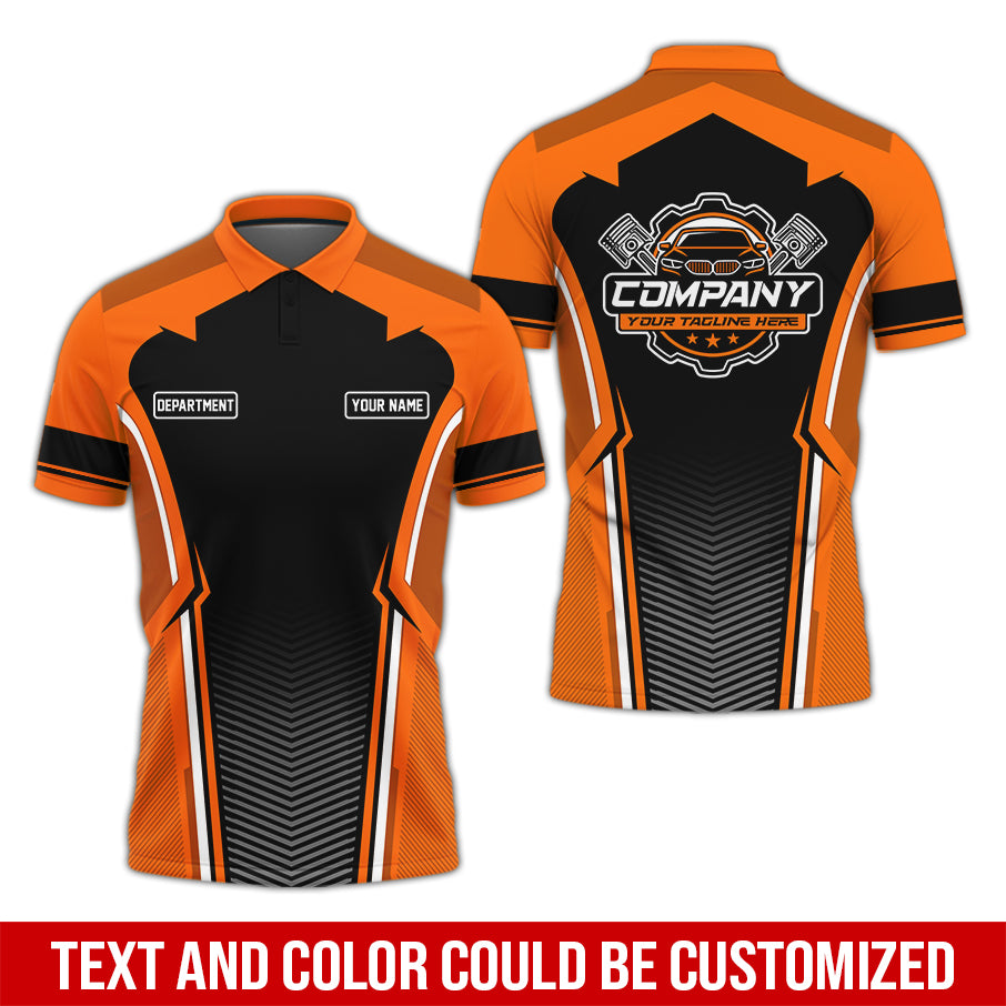 Personalized Mechanic Uniform, Orange Shirt for Technicians, Comfortable Workwear for Men, Great Gift for Father’s Day, Birthday, or Husband