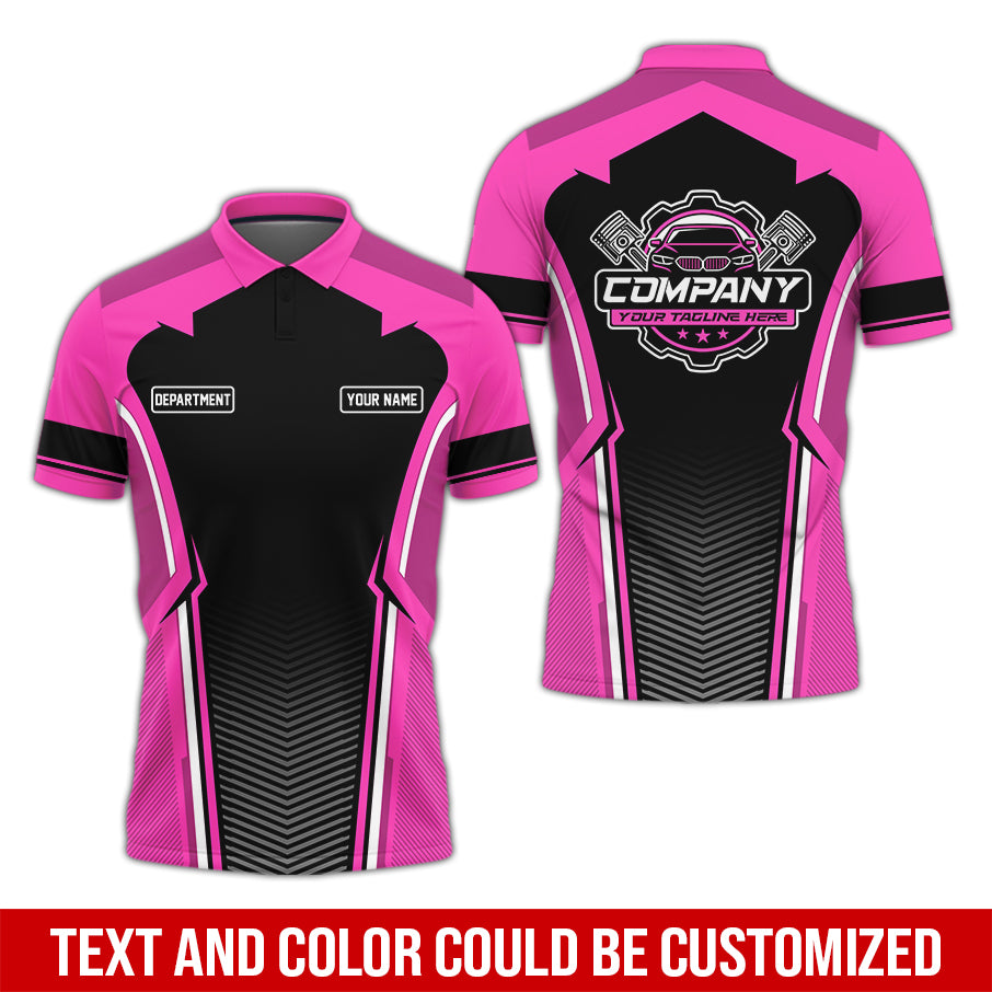 Personalized Mechanic Uniform, Pink Shirt for Technicians, Comfortable Workwear for Men, Great Gift for Father’s Day, Birthday, or Husband