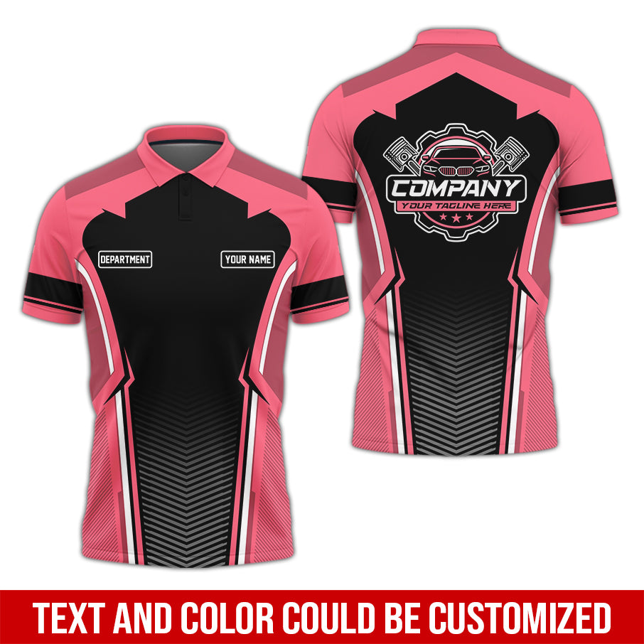 Personalized Mechanic Uniform, Neon Pink Shirt for Technicians, Comfortable Workwear for Men, Great Gift for Father’s Day, Birthday, or Husband