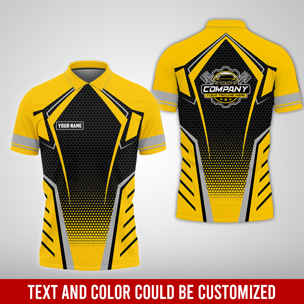 Custom Mechanic Work Shirt with Name, Gift for Technicians and Car Guys, Mechanic Shirt In Yellow, Sizes S to 5XL