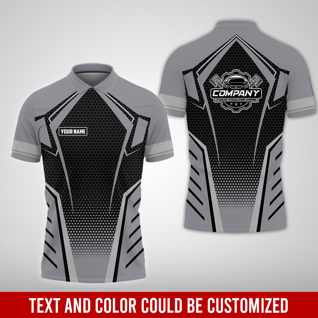 Custom Mechanic Work Shirt with Name, Gift for Technicians and Car Guys, Mechanic Shirt In Grey, Sizes S to 5XL