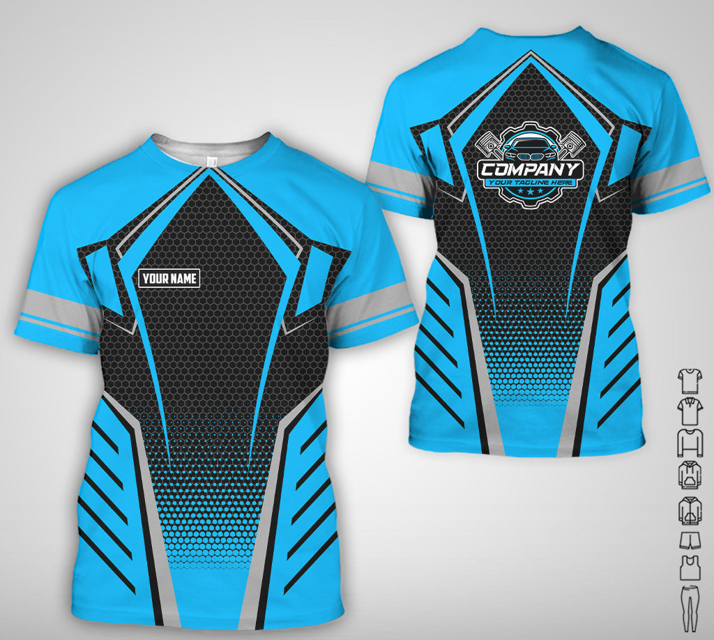 Custom Mechanic Work Shirt with Name, Gift for Technicians and Car Guys, Mechanic Shirt In Blue, Sizes S to 5XL