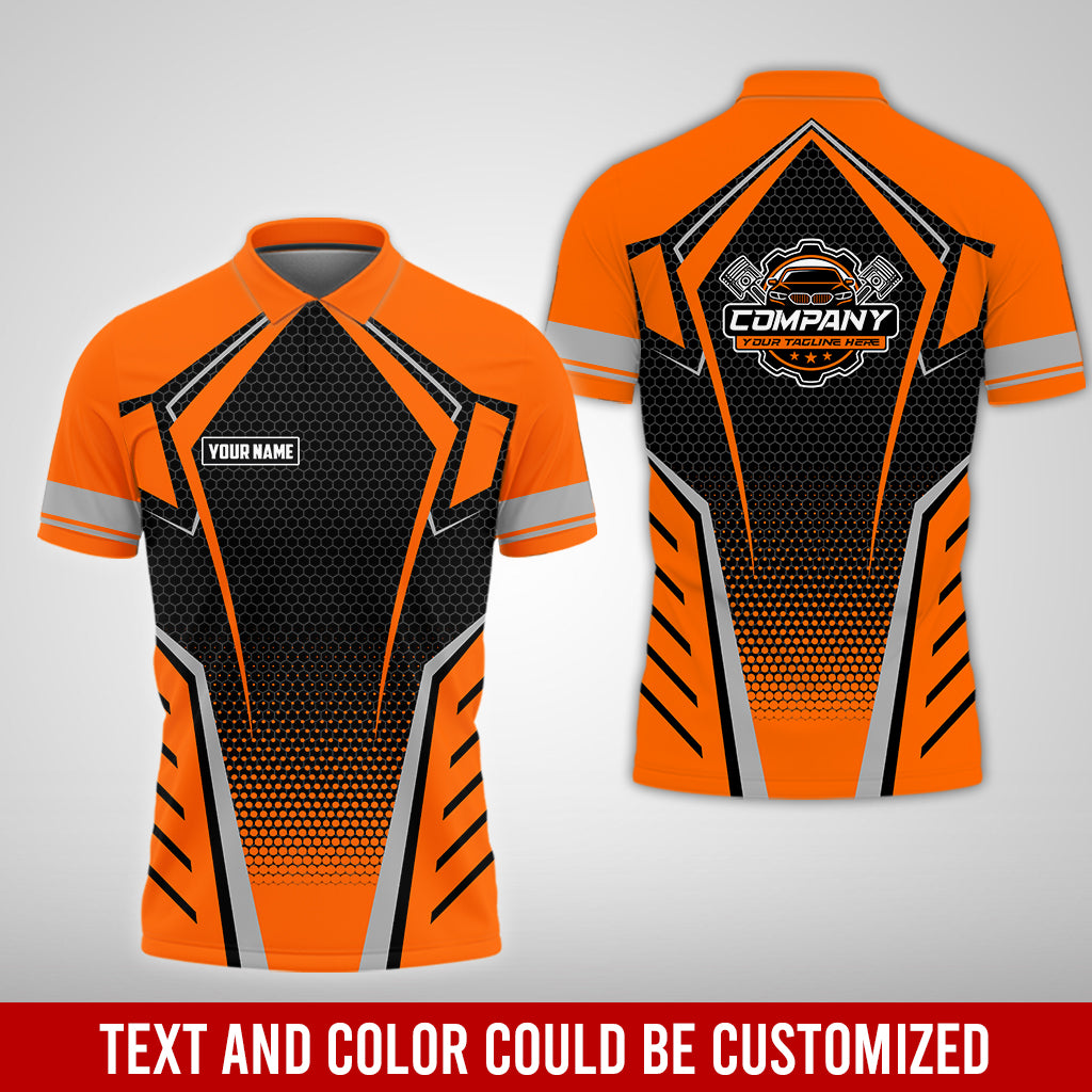 Custom Mechanic Work Shirt with Name, Gift for Technicians and Car Guys, Mechanic Shirt In Orange, Sizes S to 5XL