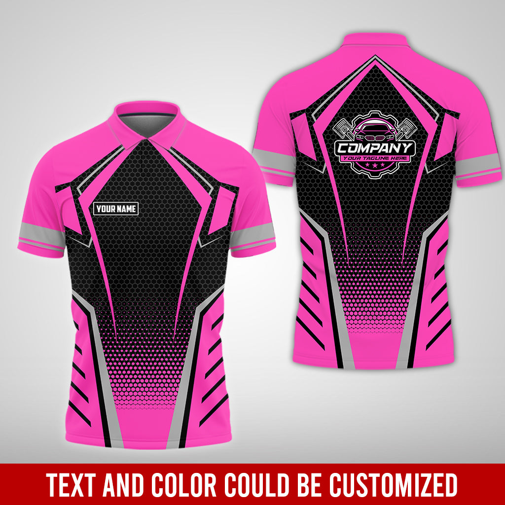 Custom Mechanic Work Shirt with Name, Gift for Technicians and Car Guys, Mechanic Shirt In Pink, Sizes S to 5XL