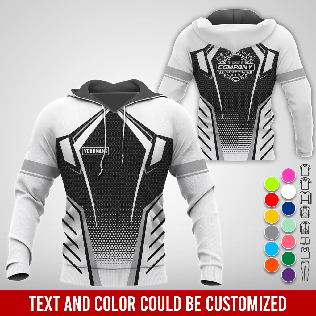 Custom Mechanic Work Shirt with Name, Gift for Technicians and Car Guys, Mechanic Shirt In White, Sizes S to 5XL