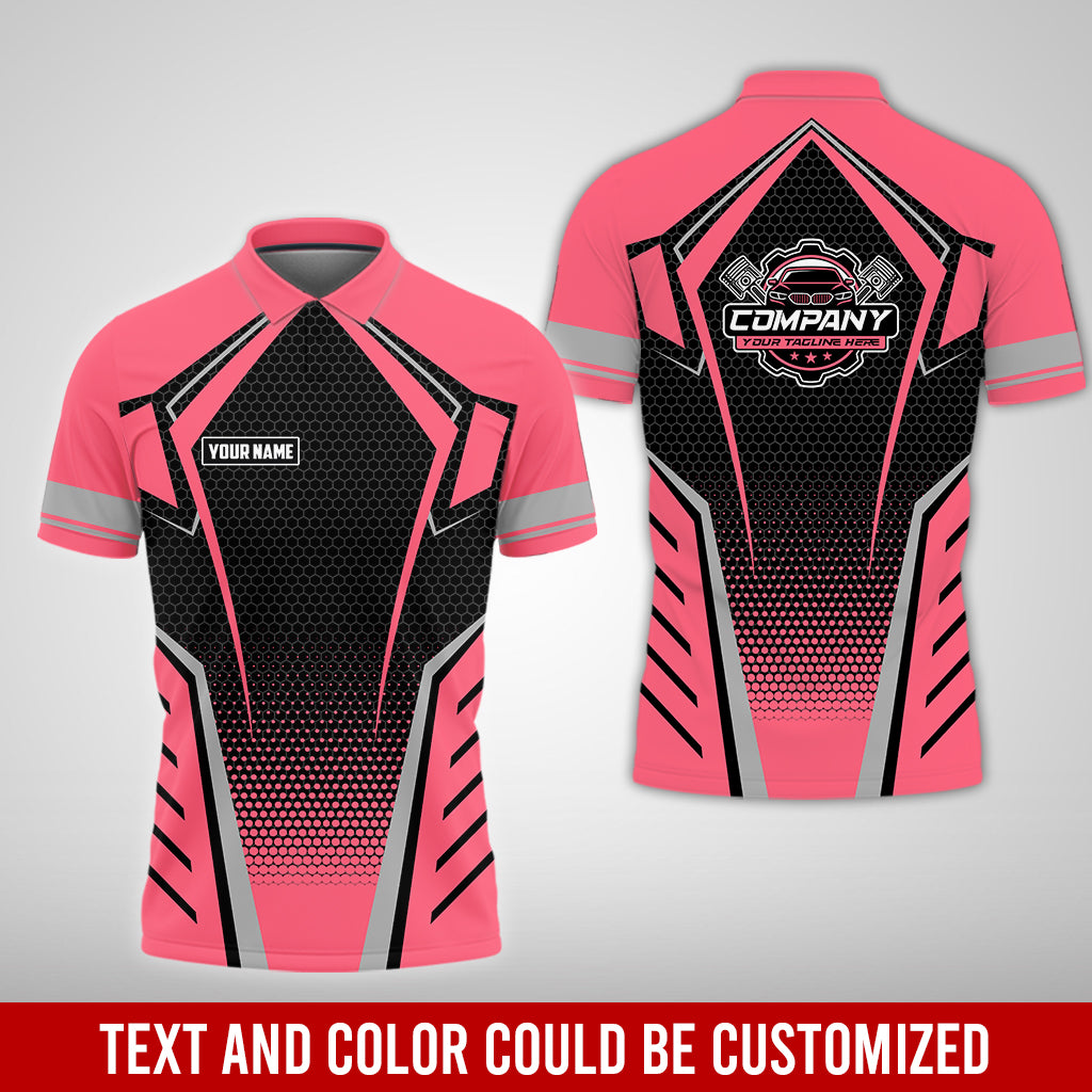 Custom Mechanic Work Shirt with Name, Gift for Technicians and Car Guys, Mechanic Shirt In Neon Pink, Sizes S to 5XL