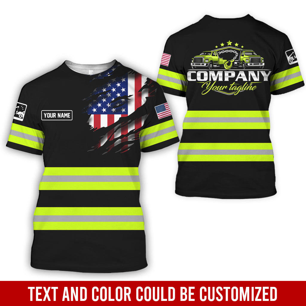 Custom Name Love Tow Truck Clothes, Personalized Tow Driver Gear