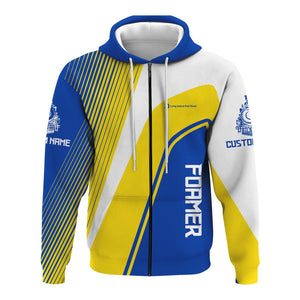 Railspirit Personalized Long Island Railroad Hoodie Vibrant Striking Style Zip Up Hoodie For Rail Enthusiasts