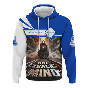 Railspirit Personalized Long Island Railroad Hoodie One Track Mind Train Printed ZIp Up Hoodie