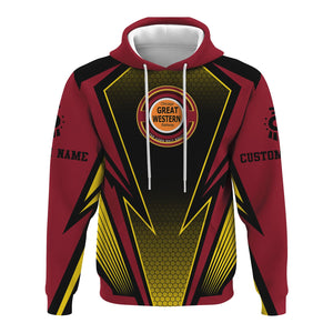 Railspirit Personalized Chicago Great Western Railroad Hoodie Lightning Graphic Style Zip Up Hoodie Gift Idea For Train Lover