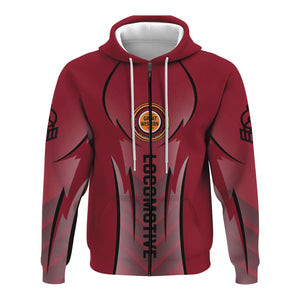 Railspirit Personalized Chicago Great Western Railroad Hoodie Striking Line Style Train Zip Up Hoodie For Locomotive Lovers