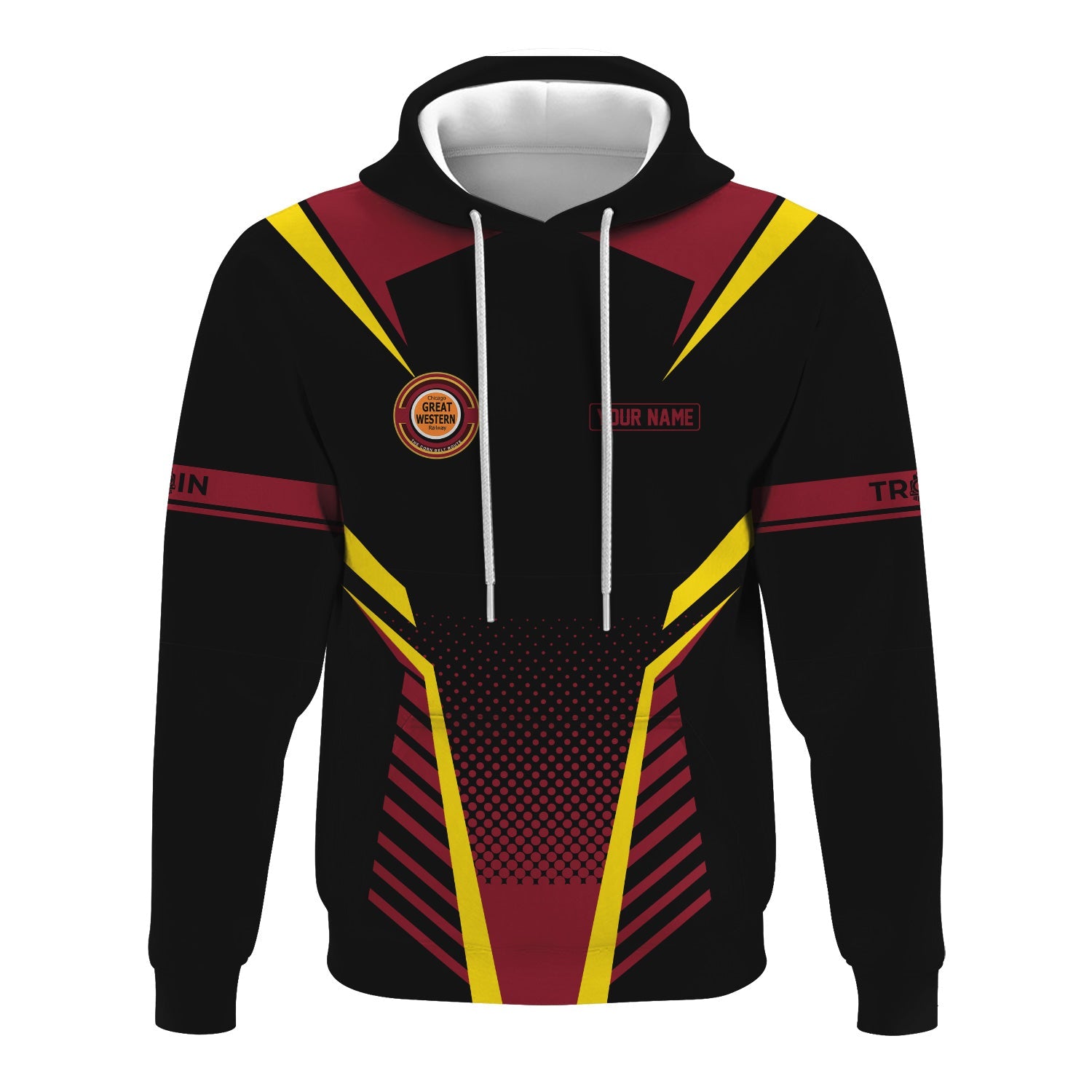 Railspirit Personalized Chicago Great Western Railroad Hoodie Unisex Train Zip Hoodie All Over Print