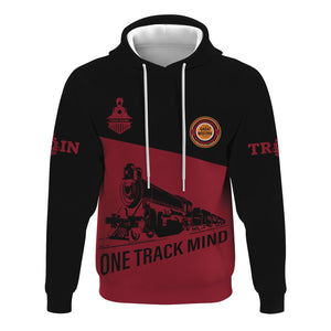 Railspirit Custom Name Chicago Great Western Railroad Hoodie One Track Mind Printed Zip Hoodie