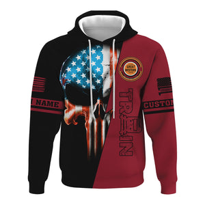 Railspirit Personalized Chicago Great Western Railroad Hoodie Train Skull American Flag Zip Up Hoodie All Over Print