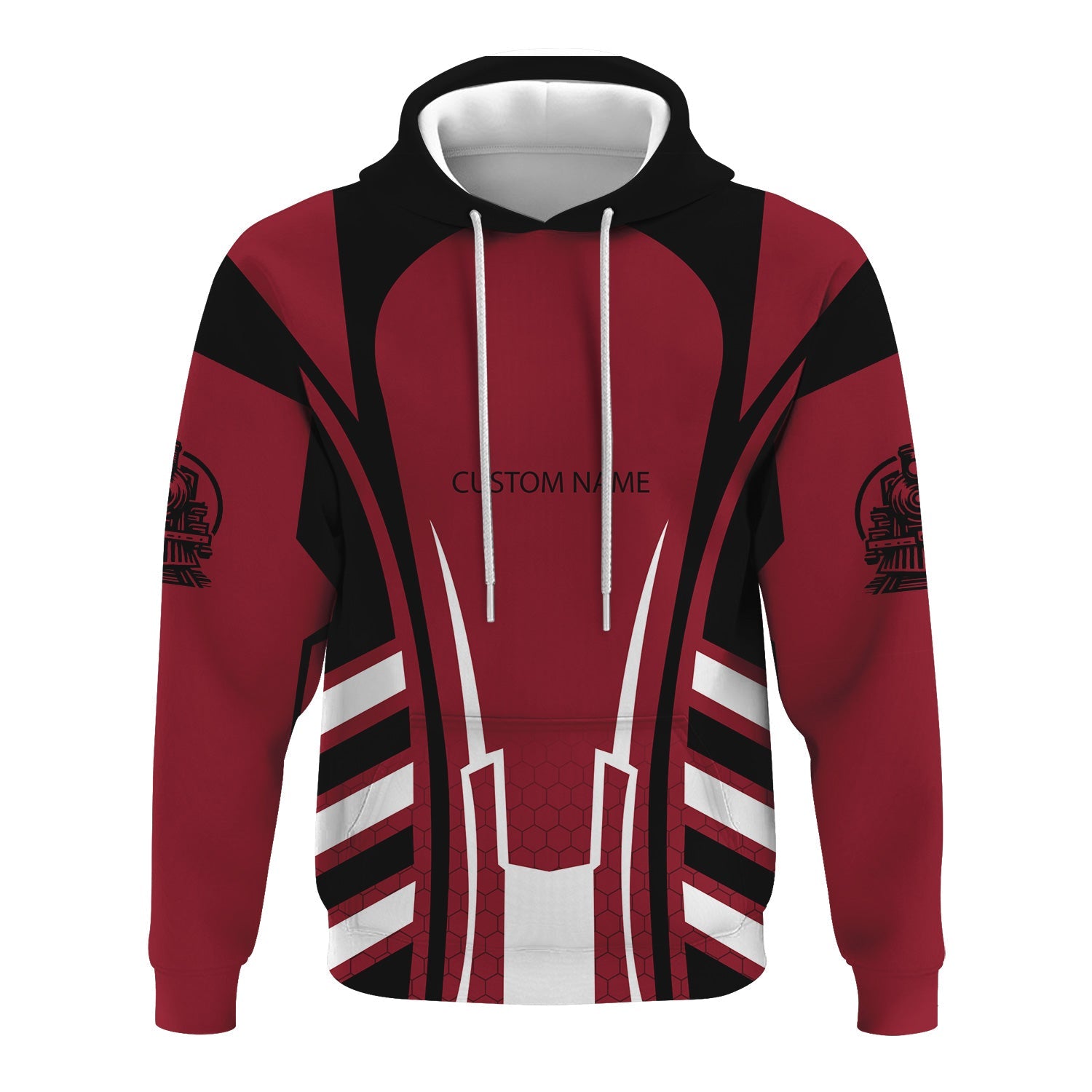 Railspirit Personalized Chicago Great Western Railroad Hoodie Striped Railroad Style Train Zip Up Hoodie All Over Print