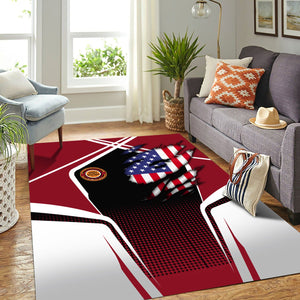 Railspirit Personalized Chicago Great Western Railroad Area Rug American Eagle Vintage Train Rug