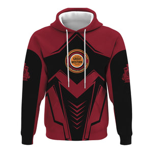 Railspirit Personalized Chicago Great Western Railroad Hoodie Railway Trainspotter Style Zip Up Hoodie Gift Idea For Foamers