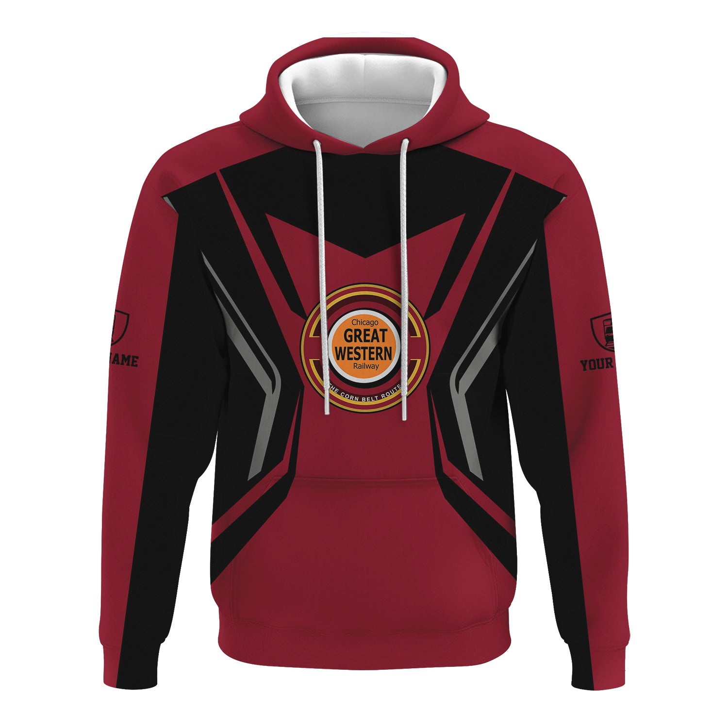 Railspirit Personalized Chicago Great Western Railroad Hoodie Unique Style with Custom Job Train Zip Up Hoodie
