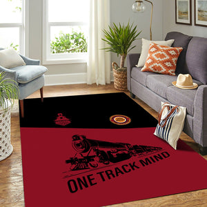 Railspirit Personalized Chicago Great Western Railroad Area Rug One Track Mind Train Rug Gift Idea For Train Lover