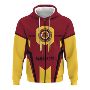 Railspirit Personalized Chicago Great Western Railroad Hoodie Custom Year Railroader Zip Up Hoodie Gift Idea For Train Lover