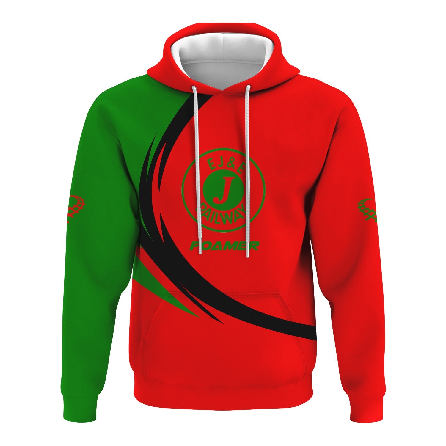 Railspirit Personalized Elgin Joliet And Eastern Railroad Hoodie Unique Graphic Style Zip Up Hoodie For Train Enthusiasts