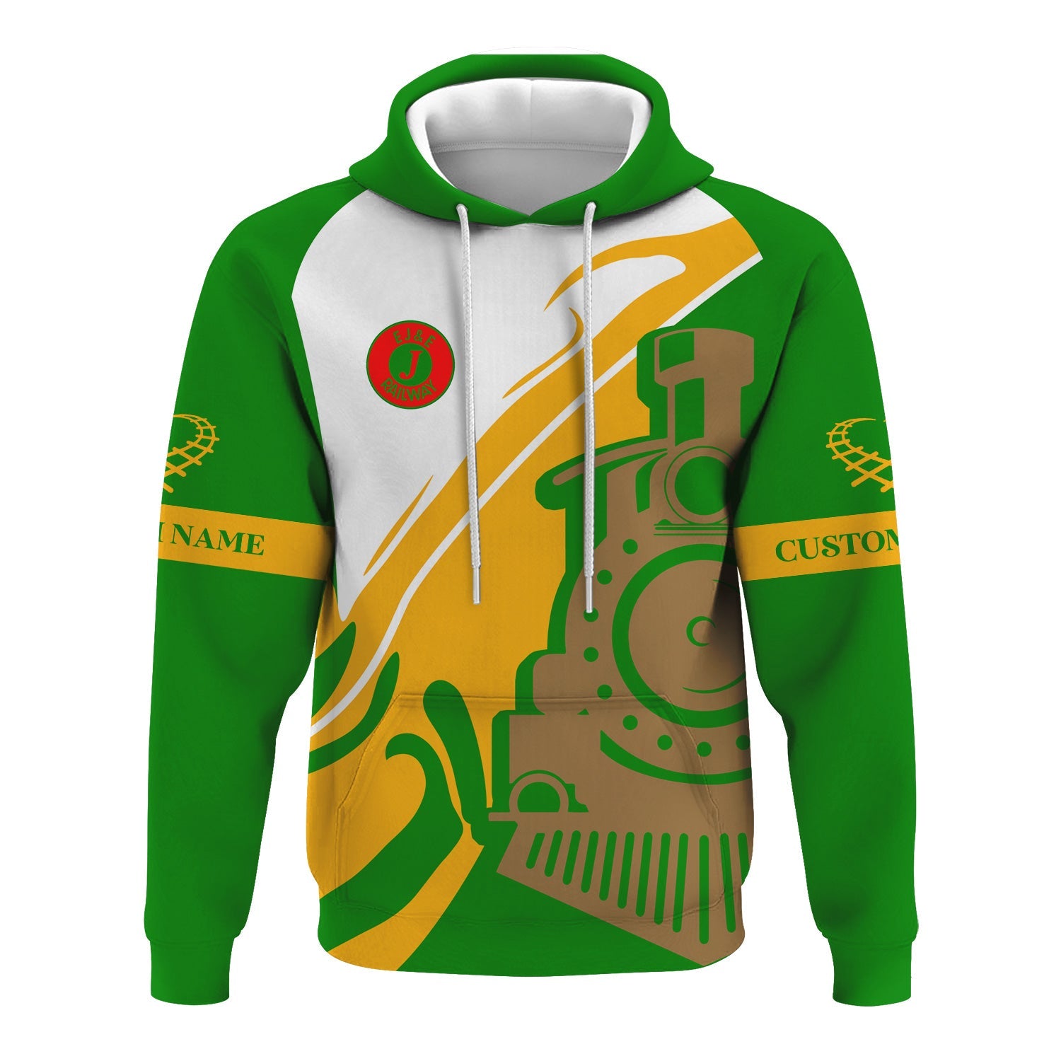 Railspirit Personalized Elgin Joliet And Eastern Railroad Hoodie Flame-Inspired Style Zip Up Hoodie Gift Idea For Train Lovers