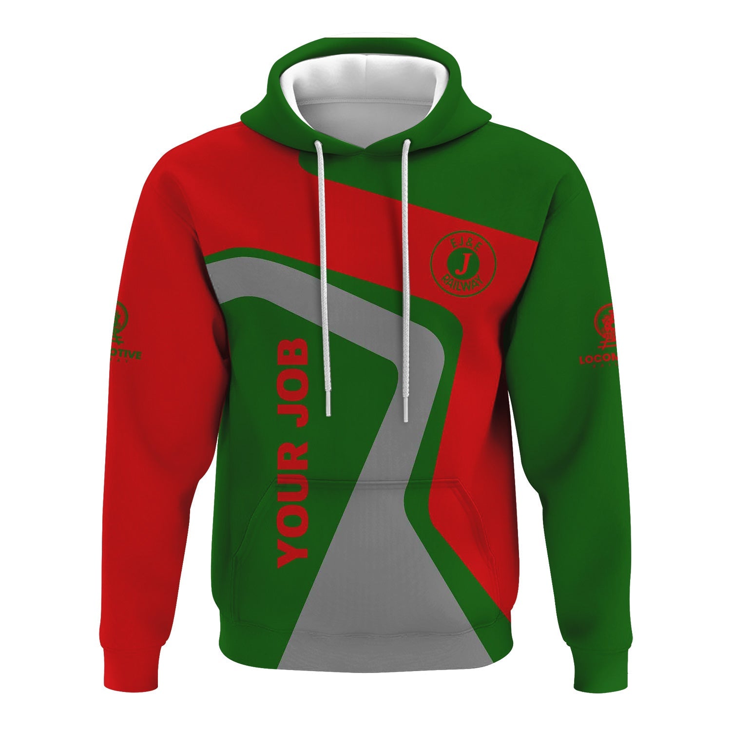 Railspirit Personalized Elgin Joliet And Eastern Railroad Hoodie Unique Design with Custom Job Position Train Zip Up Hoodie