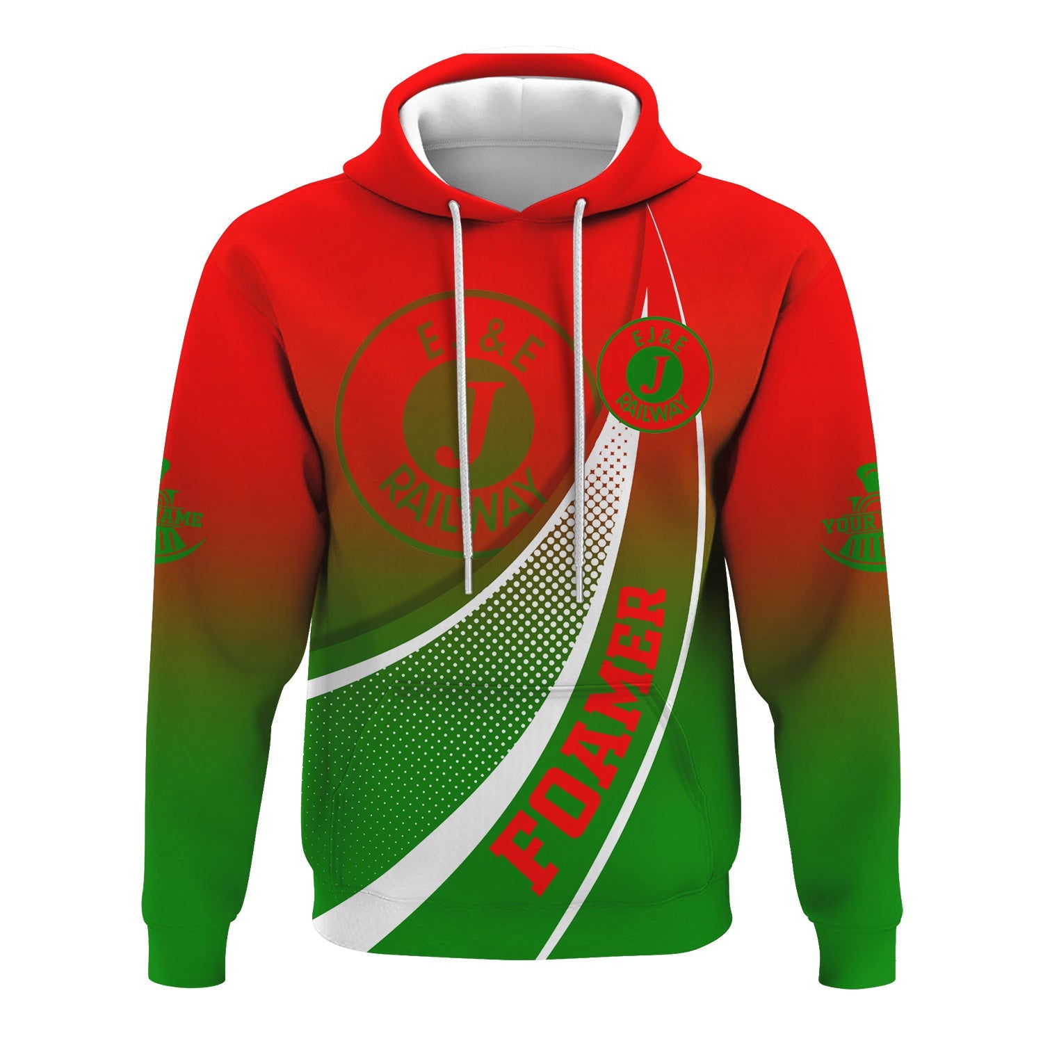 Railspirit Personalized Elgin Joliet And Eastern Railroad Hoodie Railway-Themed Style Zip Up Hoodie Gift Idea For Trainspotter