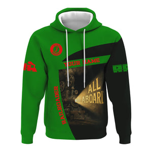 Railspirit Personalized Elgin Joliet And Eastern Railroad Hoodie All Aboard Steam Train Movie Projector Style Zip Up Hoodie