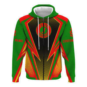 Railspirit Personalized Elgin Joliet And Eastern Railroad Hoodie Lightning Graphic Style Zip Up Hoodie Gift Idea For Train Lover