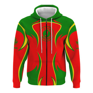 Railspirit Personalized Elgin Joliet And Eastern Railroad Hoodie Distinctive Flame Style Zip Up Hoodie For Steam Engine Addict