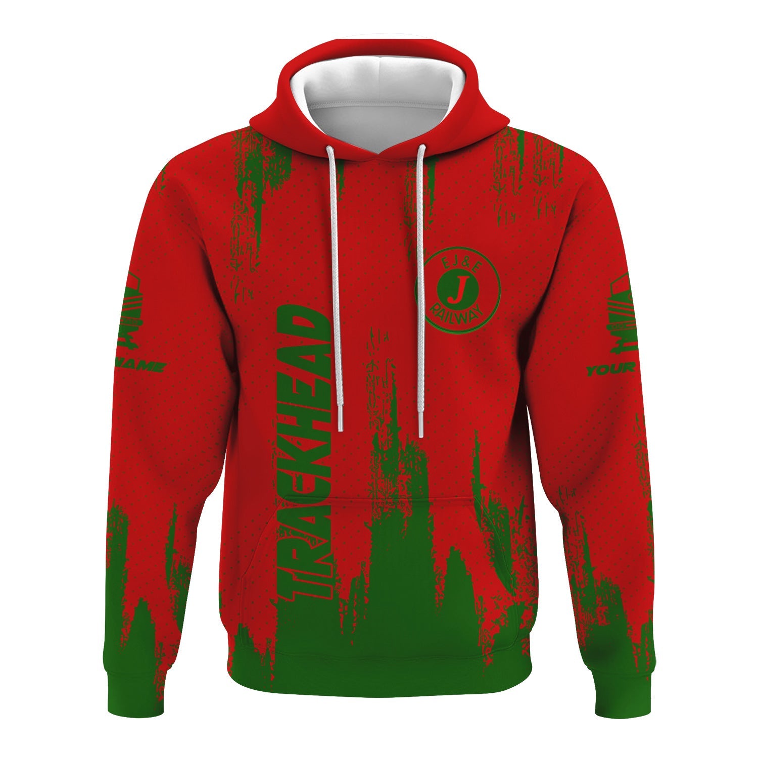 Railspirit Personalized Elgin Joliet And Eastern Railroad Hoodie Paint Impact Design Train Zip Up Hoodie for Trackhead