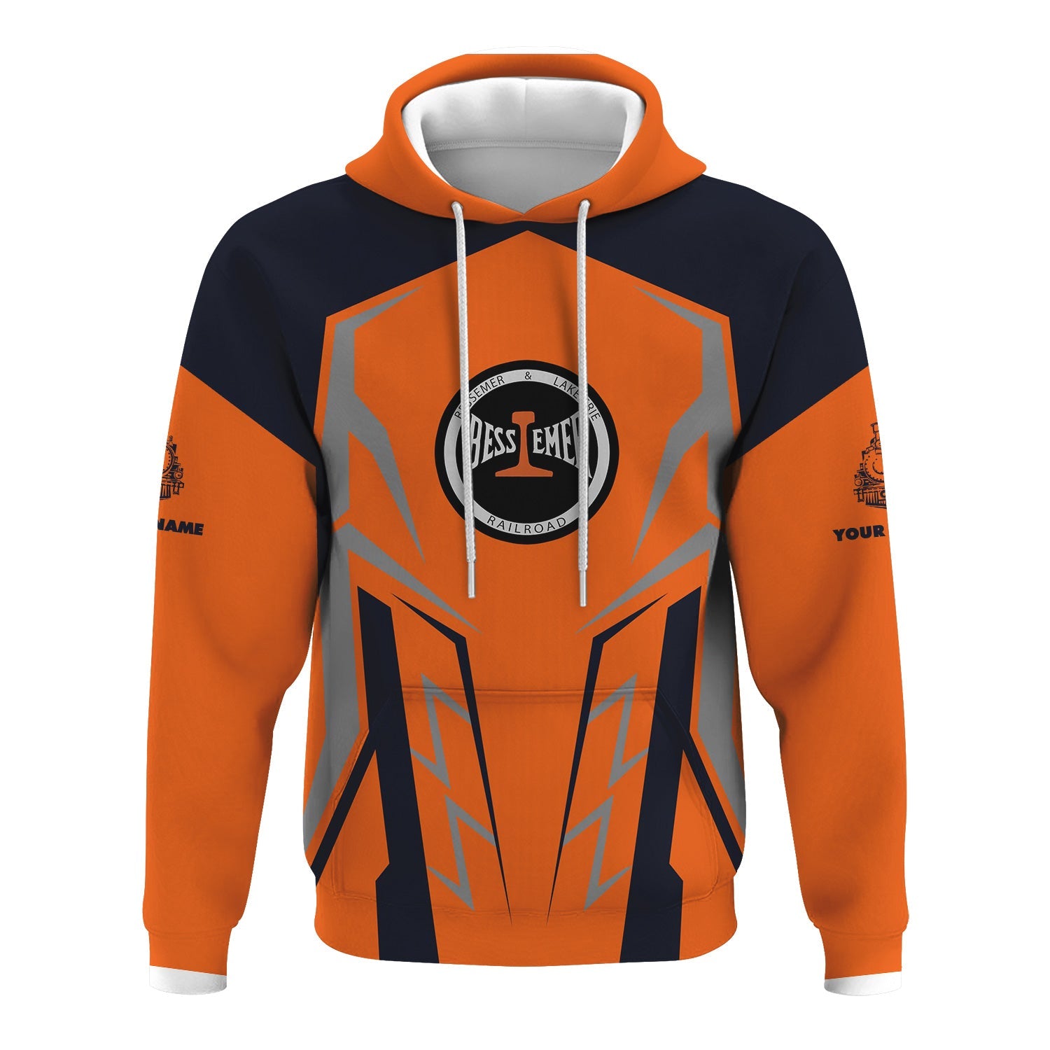 Railspirit Personalized Bessemer And Lake Erie Railroad Hoodie Futuristic Design with Custom Job Train Zip Up Hoodie