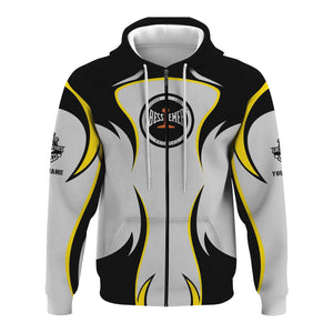 Railspirit Personalized Bessemer And Lake Erie Railroad Hoodie Distinctive Flame Style Zip Up Hoodie For Steam Engine Addict