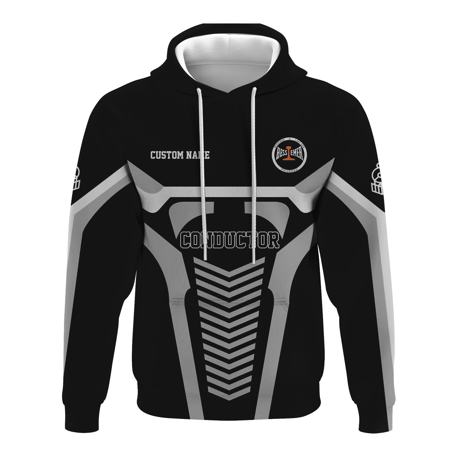 Railspirit Personalized Bessemer And Lake Erie Railroad Hoodie Track-Inspired with Custom Job Position Train Zip Up Hoodie