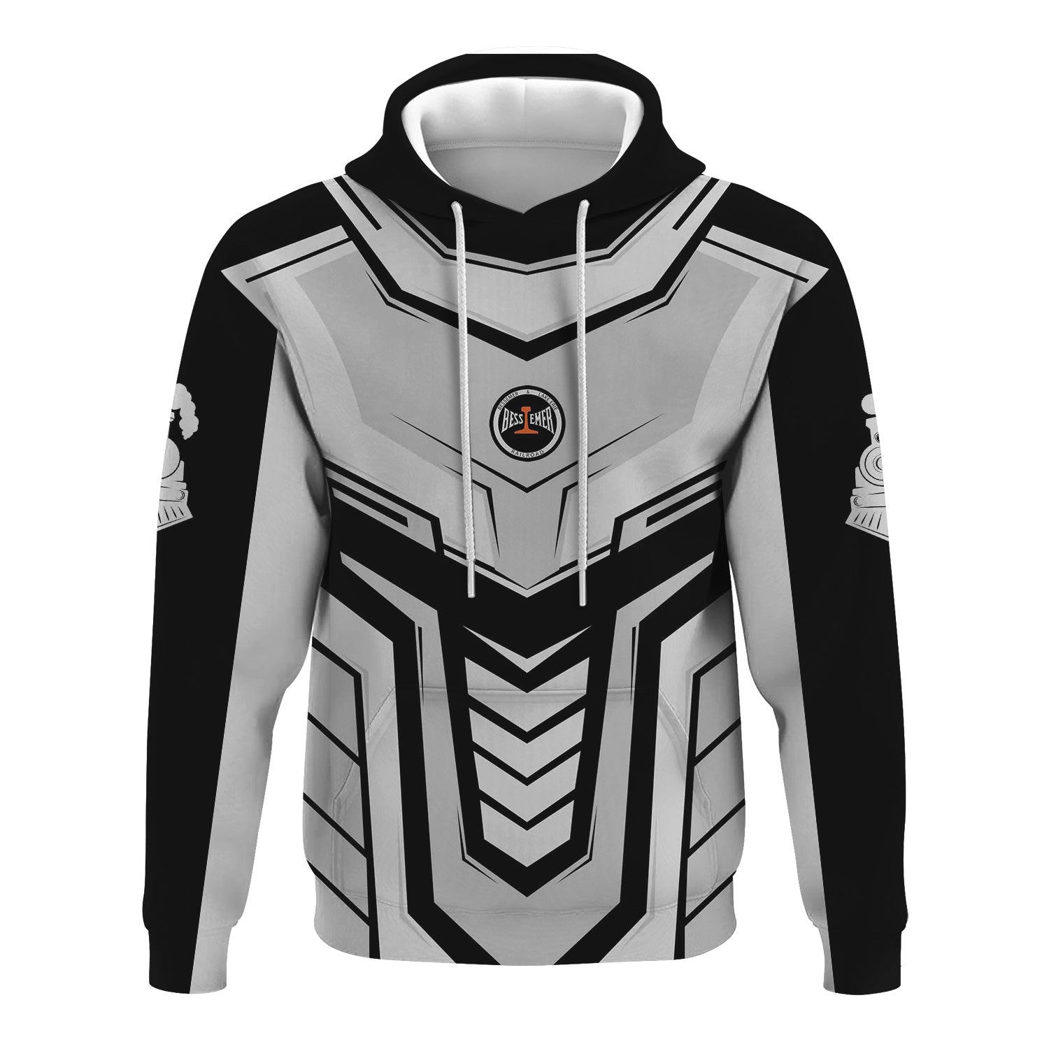 Railspirit Personalized Bessemer And Lake Erie Railroad Hoodie Armor-Inspired Design Train Zip Up Hoodie All Over Print