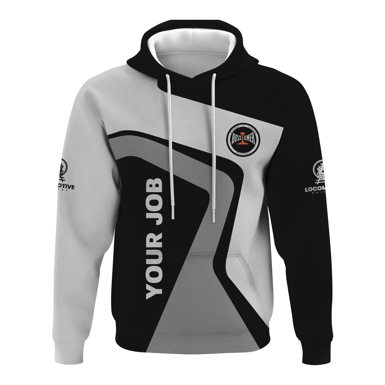 Railspirit Personalized Bessemer And Lake Erie Railroad Hoodie Unique Design with Custom Job Position Train Zip Up Hoodie