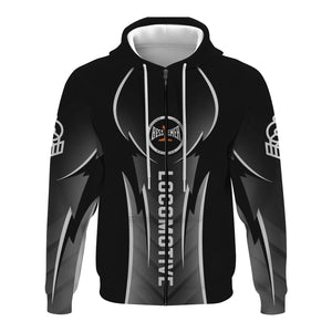 Railspirit Personalized Bessemer And Lake Erie Railroad Hoodie Striking Line Style Train Zip Up Hoodie For Locomotive Lovers