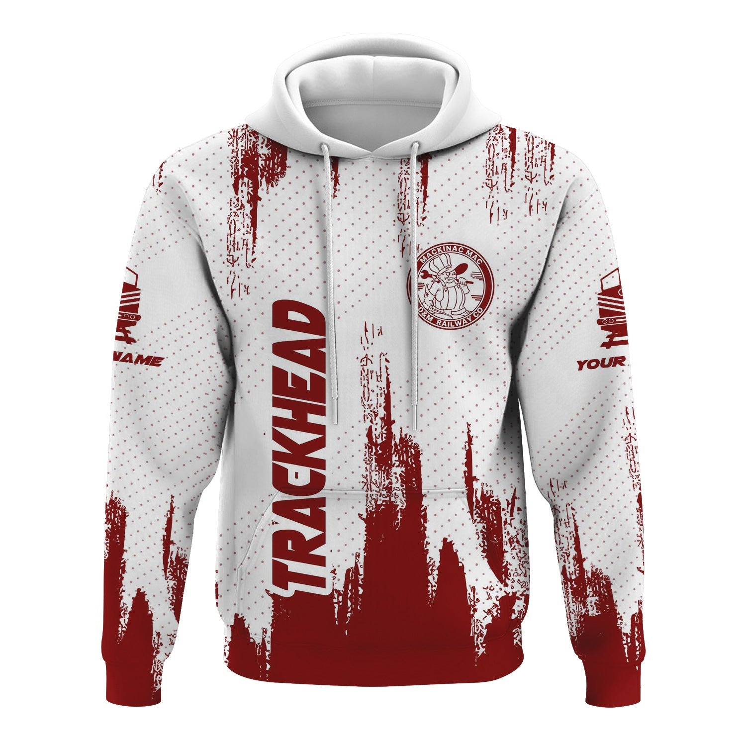Railspirit Personalized Detroit & Mackinac Railroad Hoodie Paint Impact Design Train Zip Up Hoodie for Trackhead