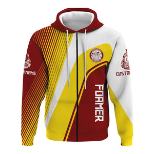 Railspirit Personalized Detroit & Mackinac Railroad Hoodie Vibrant Striking Style Zip Up Hoodie For Rail Enthusiasts