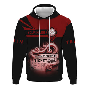 Railspirit Custom Name Detroit & Mackinac Railroad Hoodie American Train Ticket Printed Zip Hoodie