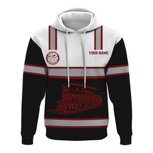Railspirit Custom Name Detroit & Mackinac Railroad Hoodie Eat Train Sleep Repeat Printed Train Zip Hoodie