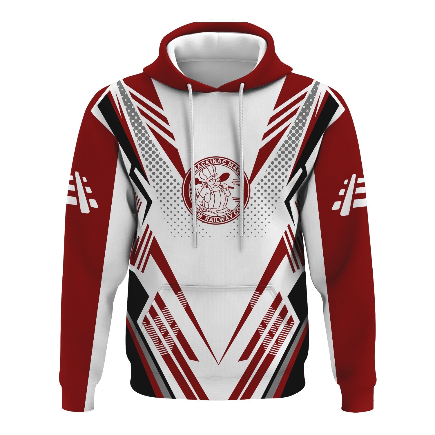 Railspirit Personalized Detroit & Mackinac Railroad Hoodie Railroad Tribute Design Train Zip Up Hoodie for Train Lovers