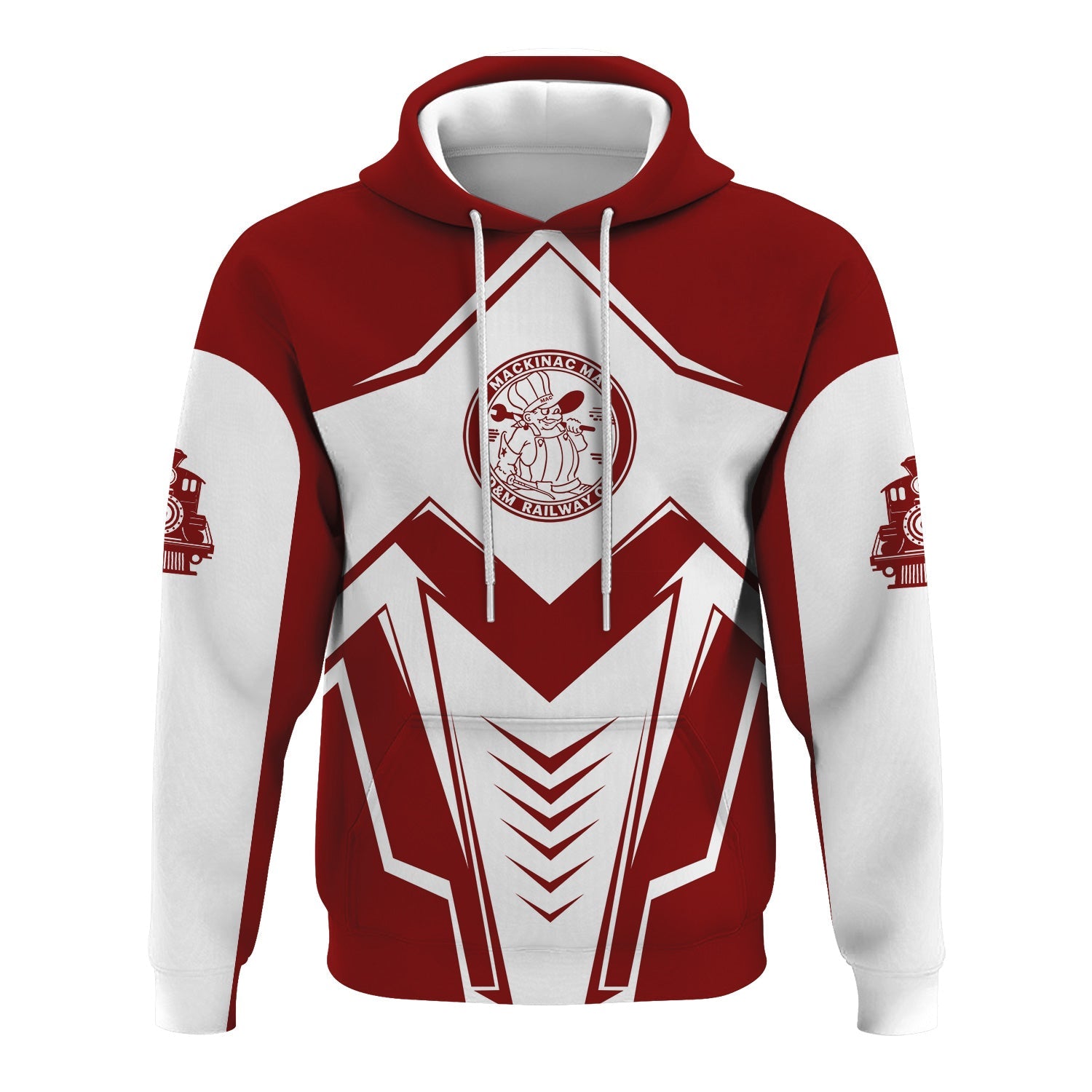 Railspirit Personalized Detroit & Mackinac Railroad Hoodie Railway Trainspotter Style Zip Up Hoodie Gift Idea For Foamers