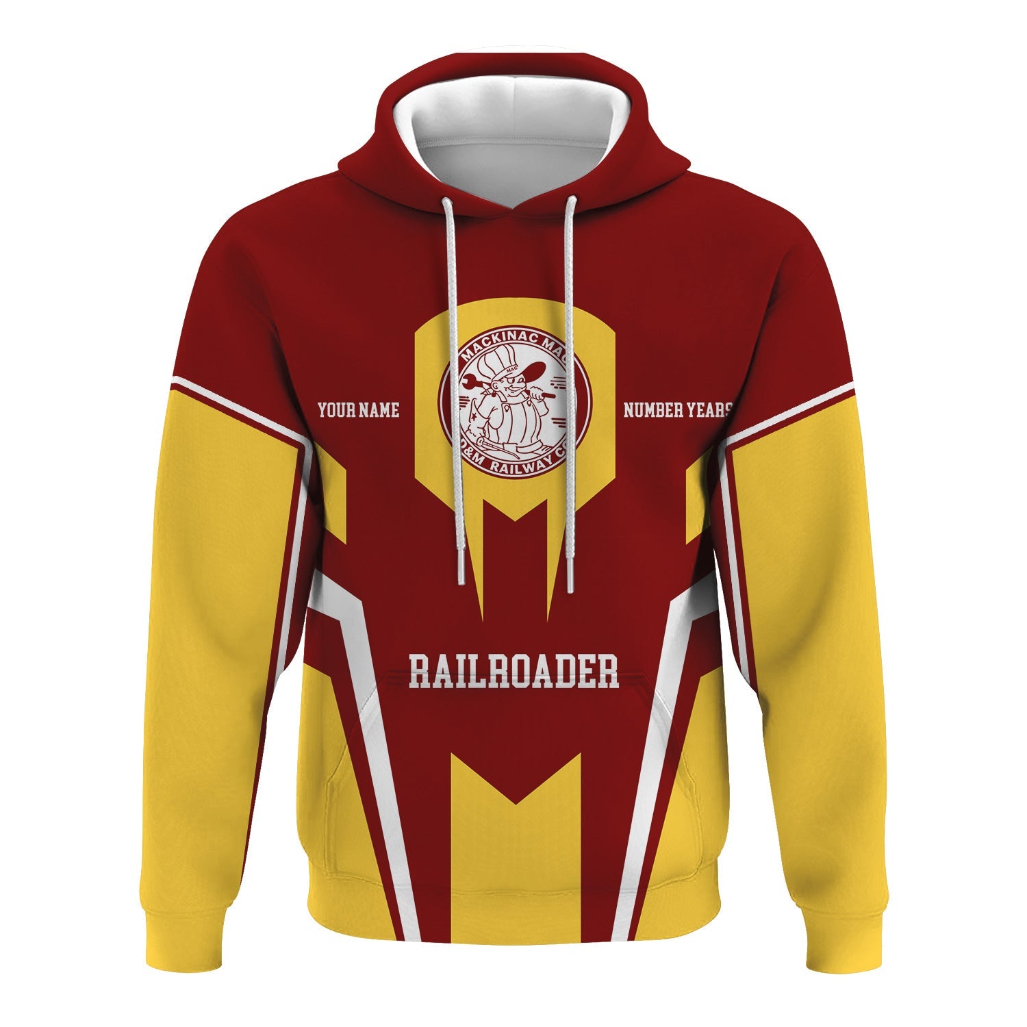 Railspirit Personalized Detroit & Mackinac Railroad Hoodie Custom Year Railroader Zip Up Hoodie Gift Idea For Train Lover