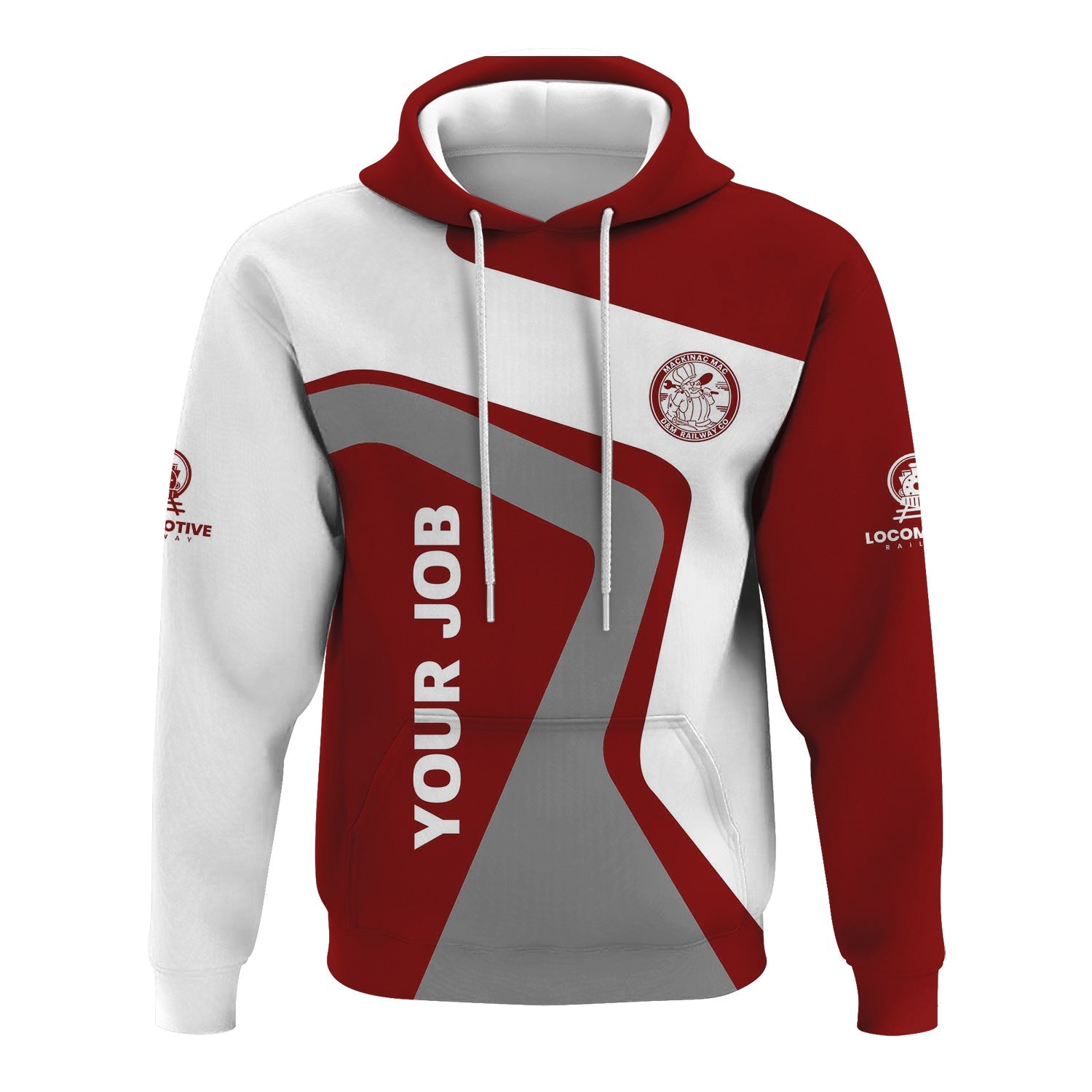 Railspirit Personalized Detroit & Mackinac Railroad Hoodie Unique Design with Custom Job Position Train Zip Up Hoodie