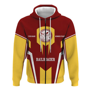Railspirit Personalized Detroit & Mackinac Railroad Hoodie Custom Year Railroader Zip Up Hoodie Gift Idea For Train Lover