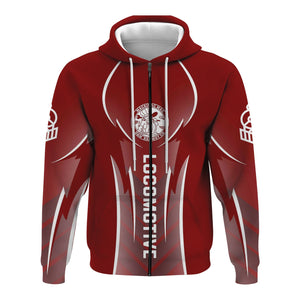 Railspirit Personalized Detroit & Mackinac Railroad Hoodie Striking Line Style Train Zip Up Hoodie For Locomotive Lovers