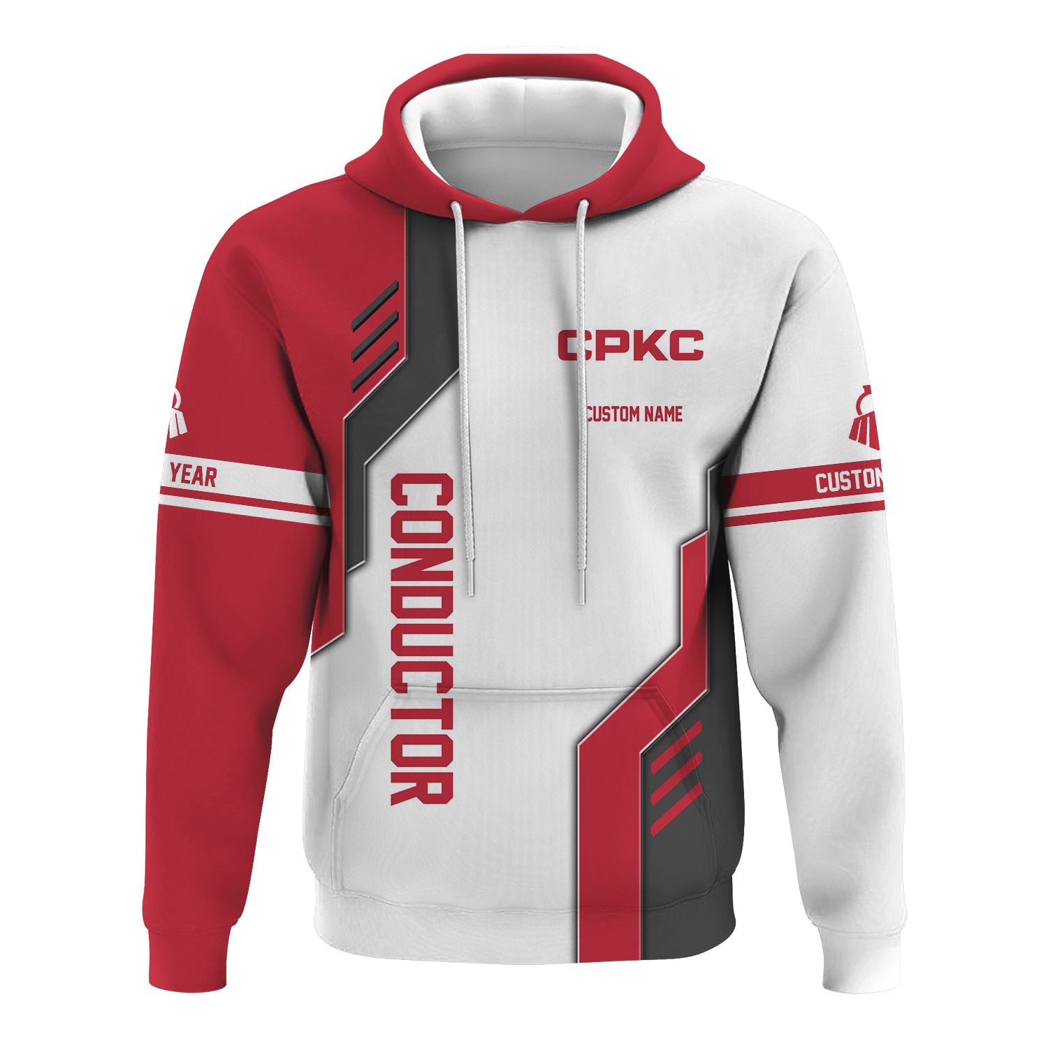 Railspirit Personalized Canadian Pacific Kansas City Hoodie Unique Railway Style with Custom Job CPKC Train Zip Up Hoodie